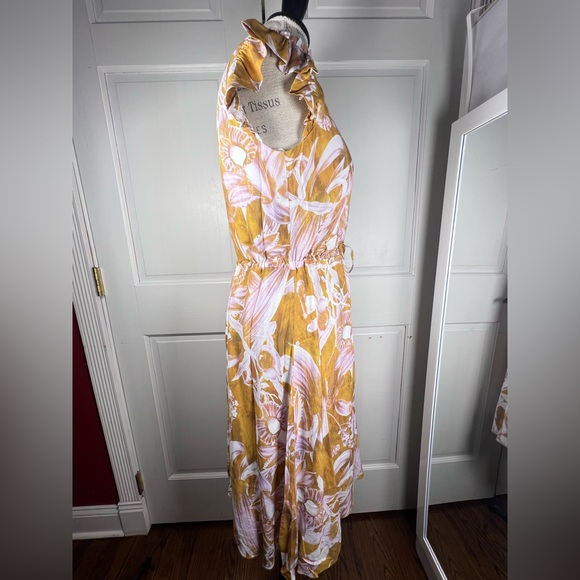 NWT Atelier New York Floral Print Midi Dress in Copper & Pink size 6 - Picture 5 of 9